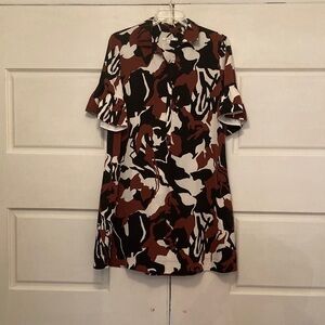Chico's Abstract Dress - Black, Brown, White - Chico’s Size 2 (US 12)